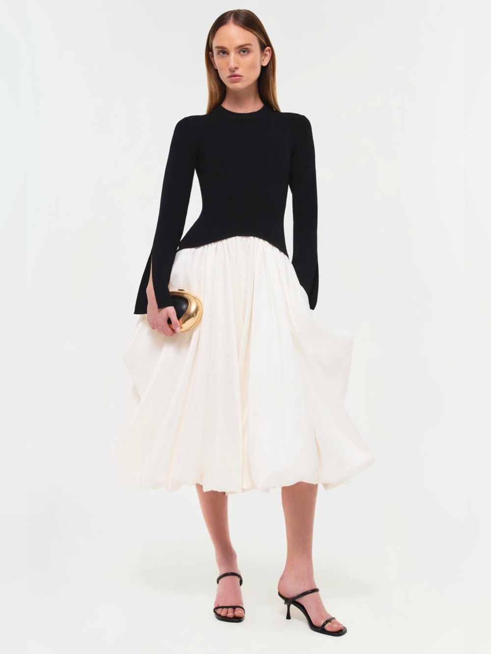SIMKHAI Kenlie Satin And Jersey Dress